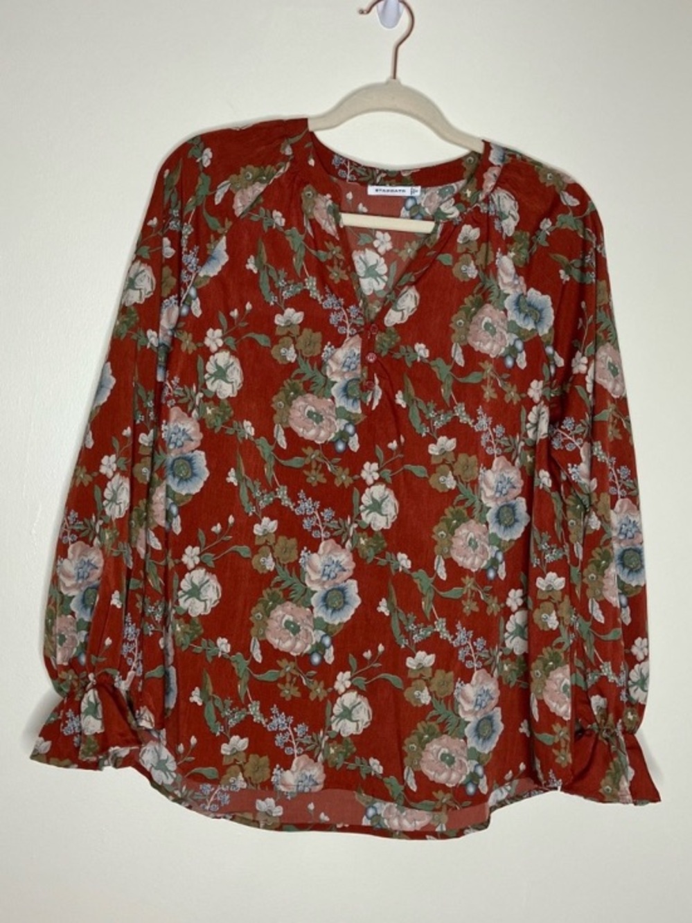 Staccato Boutique Autumnal floral long sleeve blouse S
